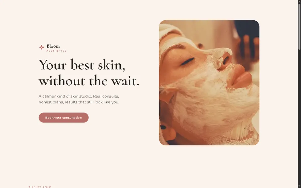 Bloom Aesthetics demo homepage